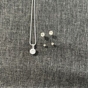 Elegant Silver Necklace and Earring Set